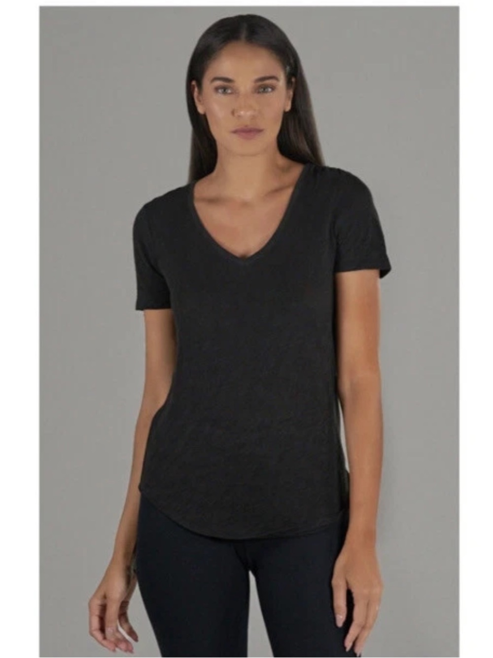 ATM Slub Jersey Classic V Neck Tee in dark blue size large